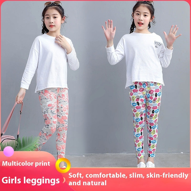 Leggings Modal Cropped Pants Outer Wear Girls' Stretch Tights Classical