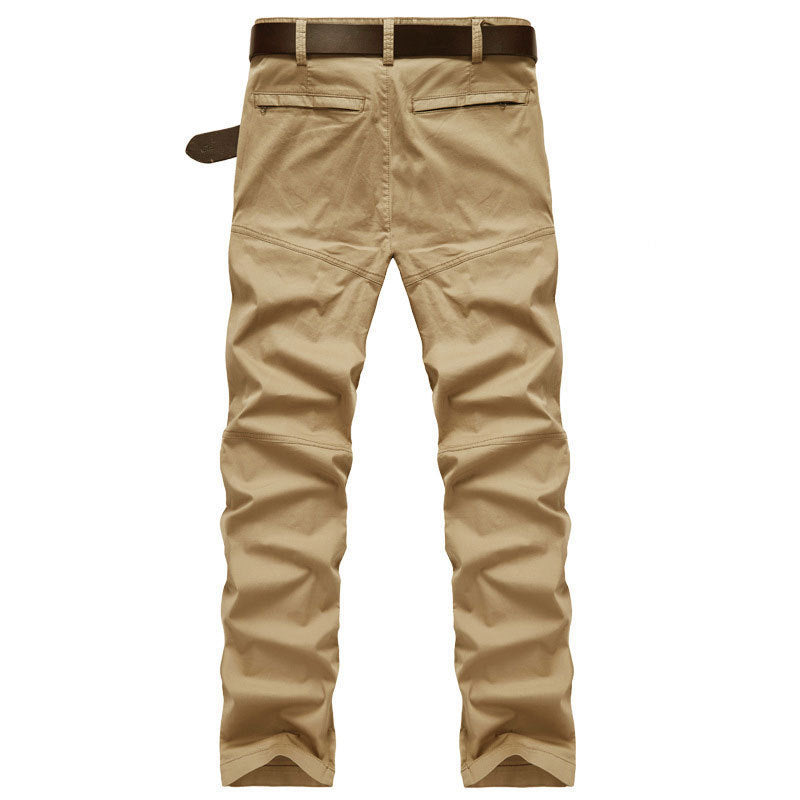 Men's Solid Color Straight Stretch cargo pants