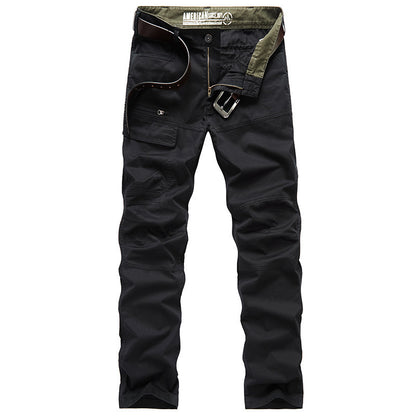 Men's Solid Color Straight Stretch cargo pants